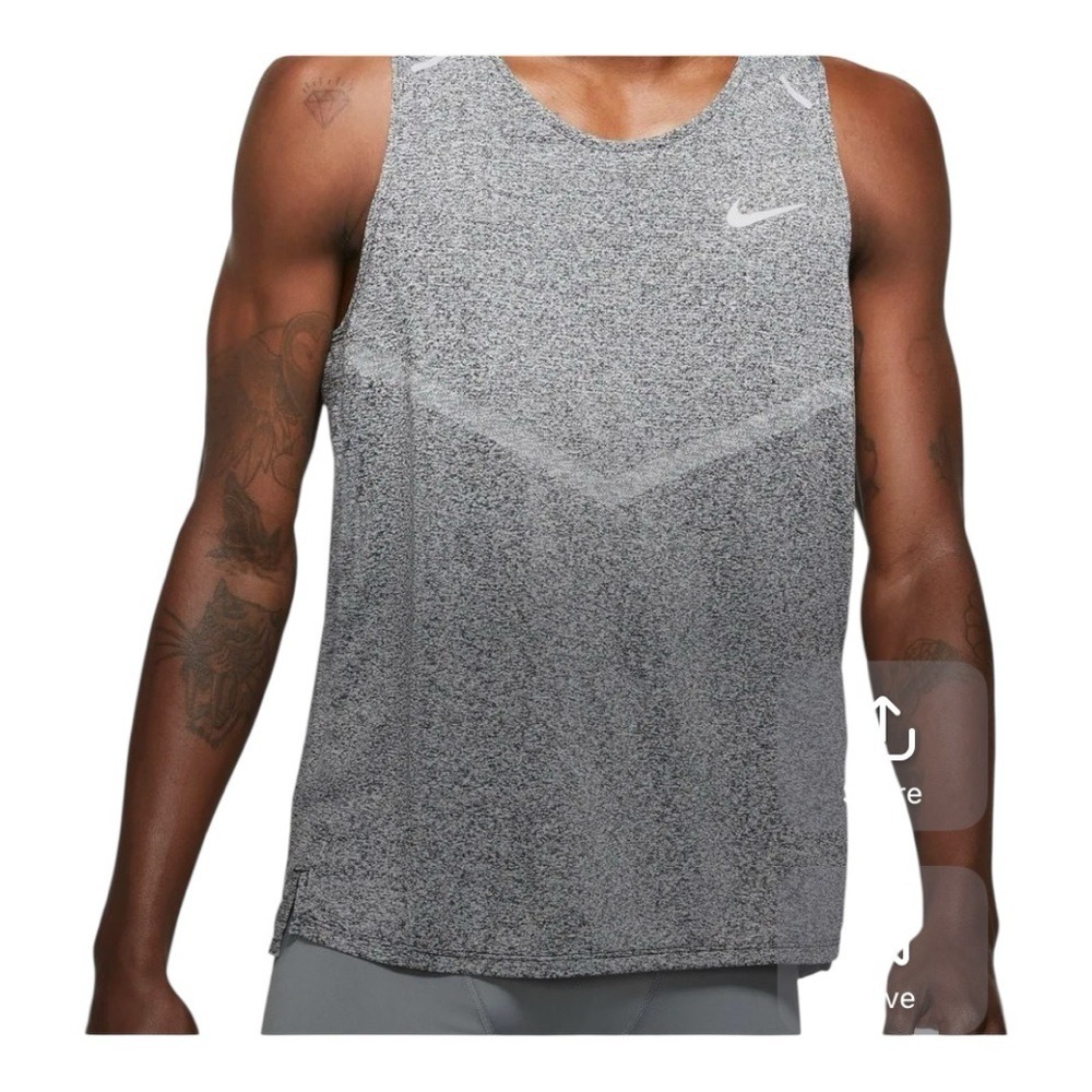 Nike Running Men's Dri-FIT Tank Top Heather Gray Athletic Performance Sz M NWT